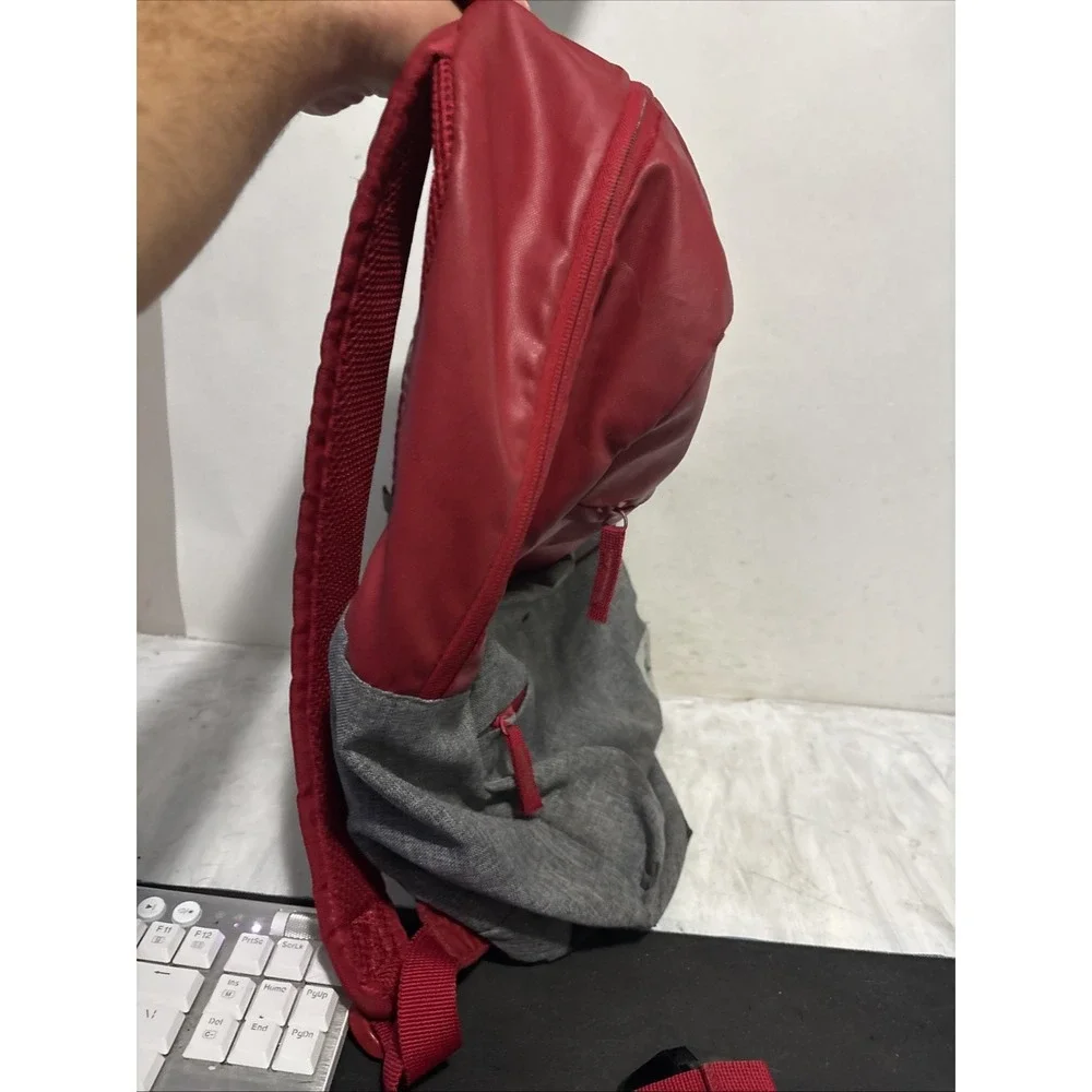 Jordan Backpack Red Grey 17 Inch Mens Jumpman School Sports Bag